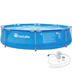 tectake Pool rund med filterpump Ø 300 x 76 cm Blå