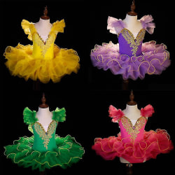 Barn Toddler Ballerina Balett Tutu Dans Klänning Barn Svansjön Dans Kostymer Kläder Yellow 150