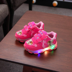 Frozen Luminous Sneakers LED Luminous Skor för barn rose Red 25