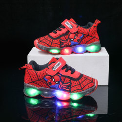 Spiderman Lighted Sneakers Barn Led Luminous Skor 29 red