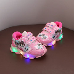 Cartoon Princess Luminous Sneakers LED Luminous Skor för barn pink 30