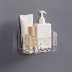 Duschkabin, Liten duschkorg, Väggmonterad Limlagring utan borrning för badrum och kök, klar plast