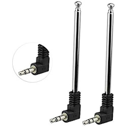 Teleskopisk FM-antenn (2-pack) med 3,5 mm-kontakt Kompatibel med mobiltelefon FM-radio musiksystem inomhusradio Bluetooth stereomottagare