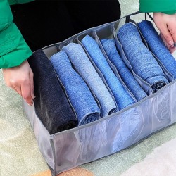 Vikbar jeans T-shirt Förvaring Klädfack Låda Gray 9grids
