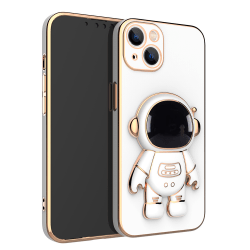 Astronaut Hidden Stand Case Kompatibel med Iphone 13, elektropläterat TPU- cover