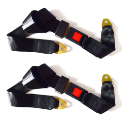 2-pack universal knä-justerbara säkerhetsbälten, 2-punkts justerbara säkerhetsbälten för minibussar, skolbussar, etc