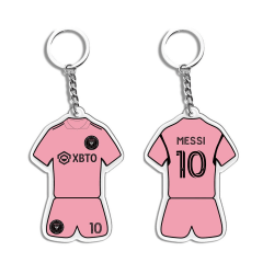 Fotbollsstjärna Messi Argentina Miami International Barcelona akryl tröja hängsmycke nyckelring souvenir Miami-Rosa