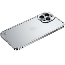 Lyxig metallram cap för iPhone13PRO MAX Phone case i aluminium Silver