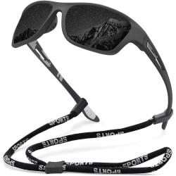 Polariserade sportsolglasögon för män Kör Cykling Fiske Solglasögon 100 % UV-skyddsglasögon svart