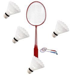 Badminton Set.  2 x Badminton Racket o 4 x  Badmintonbollar Blå