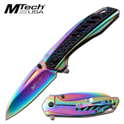 MTech USA MT-A1133 ASSISTED FOLDING KNIFE RAINBOW
