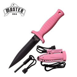 MASTER - 1141 - jaktkniv / överlevnadskniv / combo-kit Pink Rosa