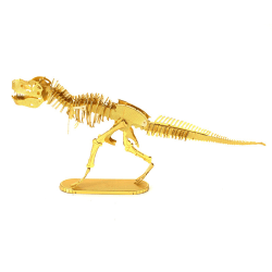 3D Pussel Metall - klassinen tyrannosaurus luuranko kultaa
