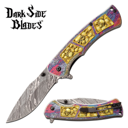 DARK SIDE BLADES - SPRING ASSISTED KNIFE - DS-A085 gold