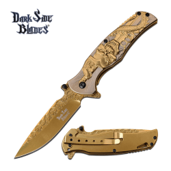 Dark Side Blades - DS-A063SW Foldekniv Gold guld