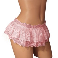 Spetspyjamas för kvinnor Andas Stringsbyxor Sexiga underkläder pink M