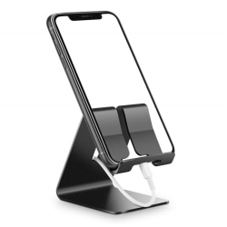 Mobiltelefon Skrivbordshållare Aluminiumlegering Tablettställ Universal Black