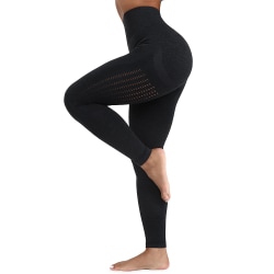 Yogabyxor för kvinnor med hög midja Andas lättviktskomfort Black M