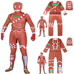 Hemunderhållning Party Cosplay Jul Gingerbread Man Kostym As pics 140CM