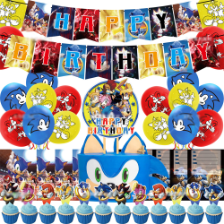 Sonic Hedgehog Födelsedagstillbehör Ballonger Festtillbehör