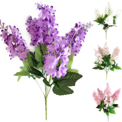 Konstgjorda 5 huvuden Hyacint sidenblommor inomhusdekor växter light purple