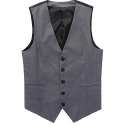 Män Back Tie Knot Kostym Väst Button Cardigan Slim Jacket Coats Gray L