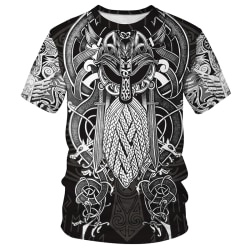 Viking Myth Digital Printing T-shirt med rund hals Totem XL