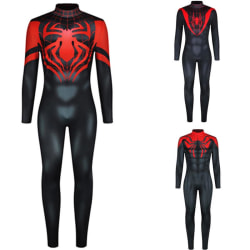 Män Superhjälte Spiderman Cosplay Jumpsuit kostym black M
