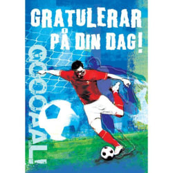 Enkelt Barnkort Gratulerar på Din Dag, Fotboll -  Spader