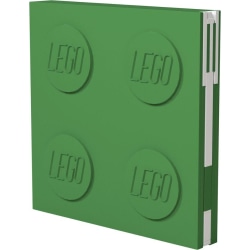 LEGO stationær notesbog med lås og kuglepen, grøn