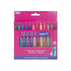 Sense Glitter Fiberpennor 12-Pack