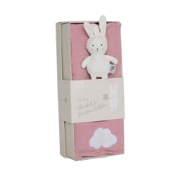 Lahjapakkaus Vauvan huopa Pink & Bunny Pacifier kaveri - Jabadab