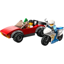 LEGO City 60392 -auton takaa-ajo poliisimoottoripyörällä