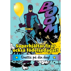Enkelt Barnkort Superhjältar firar också födelsedagar -  Spader