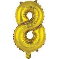 Gaggs Folieballong Sifferballong Nummer 8, 86 cm, Guld