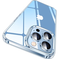 Krystalklart designet til iPhone 13 Pro-cover, [ikke gulner] [Militær faldbeskyttelse] Stødsikkert beskyttende telefoncover 6,1 tommer (klar)