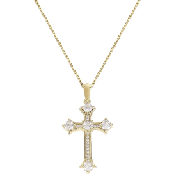 Korshalsband för kvinnor Smycken Halsband för tonårsflickor kvinnor 16K guldpläterade korshänge Chokerhalsband Alla hjärtans dag Smycken Flickor Guld
