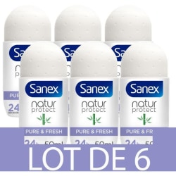 [Förpackning om 6] SANEX Natural deodoranter Natur Protect Pure
