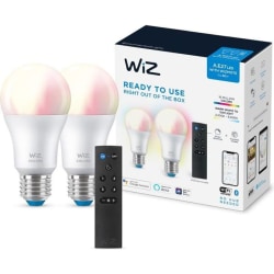 WiZ discovery pack 2 färger smarta lampor E27 60W + Nomadic fjä