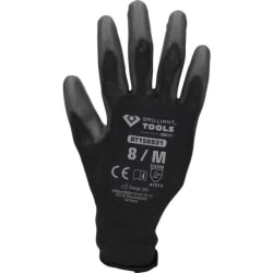 Brilliant Tools - Microfine Knit Gloves, Black, M | 12 par