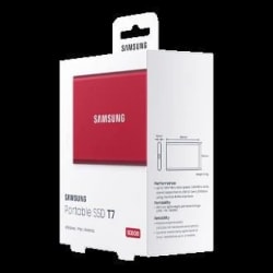 SAMSUNG extern SSD T7 USB typ C färg röd 500 GB