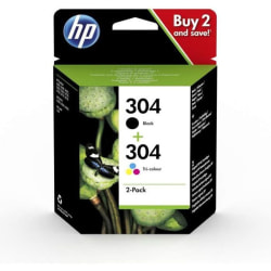 HP 304 svart / trefärgat originalbläck 2-pack (3JB05AE)
