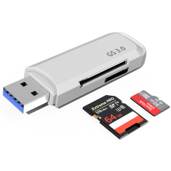 C307 USB 3.0 portabel kortläsare för SD, SDHC, SDXC, MicroSD,