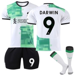 2023-20 Liverpool Borta fotbollströja för barn, kit nr 9 Darwin Núñez 24
