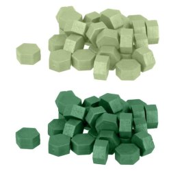 Hexagonala vaxpärlor - ljusgrön + mörkgrön
