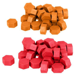 Hexagonala vaxpärlor - Röd + Orange