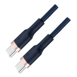 EPZI USB-C till USB-C-kabel, 60W, flätad, 1m, marinblå