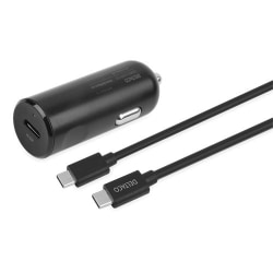 DELTACO USB-C PD billadare med avtagbar USB-C till USB-C kabel,