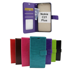Crazy Horse Wallet Nokia C21 Plus Lila