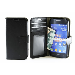 New Crazy Horse Wallet Samsung Galaxy Ace 4 Svart